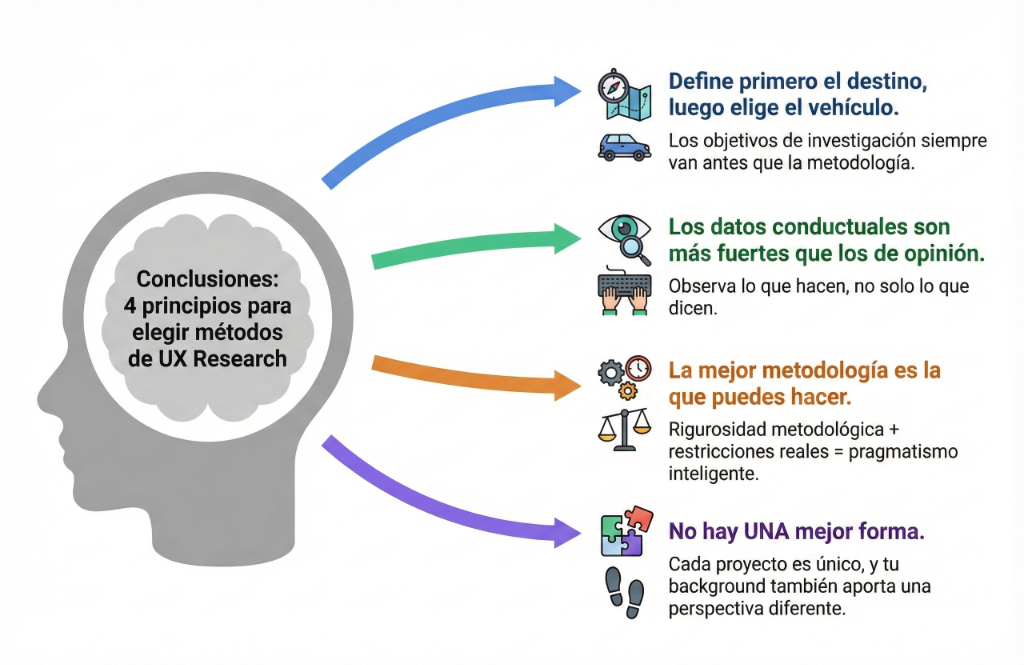 4 principios para elegir métodos de UX Research